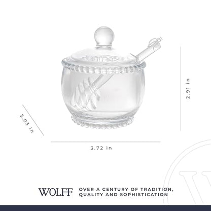 Wolff Pearl Meleira com Colher de Cristal, Transparente, 10 x 8 x 7 cm