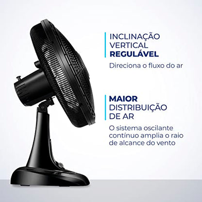 Ventilador de Mesa 40cm Super Power, Mondial, Preto/Prata, 80W, 110V - VSP-40-B2