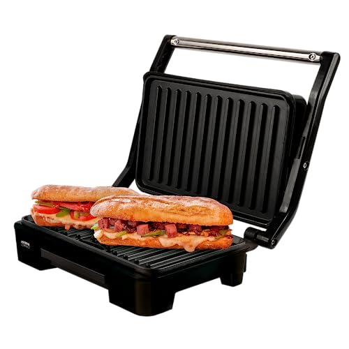 Grill Asteria Compact Mallory Grill multifunção, Luzes indicadoras de funcionamento, Alça com toque-frio e Trava de segurança 220V