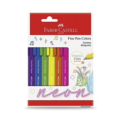 Faber-Castell FINE PEN COLORS - 6 CORES NEON, Modelo:FPB/ES6NEZF