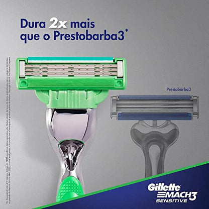 Gillette Aparelho De Barbear Mach3 Sensitive + 9 Cargas