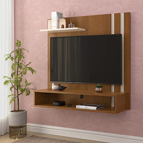 Rack Painel Para Tv 32 Polegadas LIgth Dubai Wood Luxo Oferta dia das Mães- Freijó/Off White