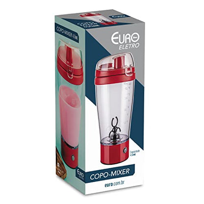 Euro Home MIX6552-VM - Mixer Shake à Pilha com Copo, Vermelho