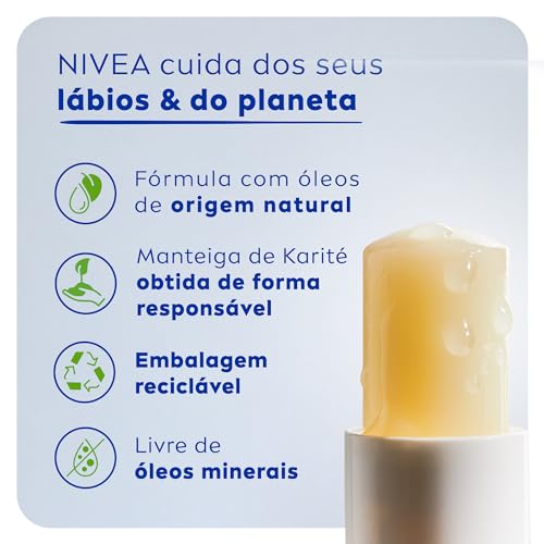 NIVEA Protetor Solar Hidratante Labial Sun Protect FPS 30 4,8 g - Lábios protegidos do sol e do ressecamento, alta proteção contra os raios UVA/UVB, com extrato de girassol e Vitamina E