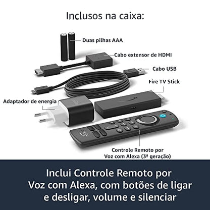 Fire TV Stick | Streaming em Full HD com Alexa | Com Controle Remoto por Voz com Alexa (inclui comandos de TV)