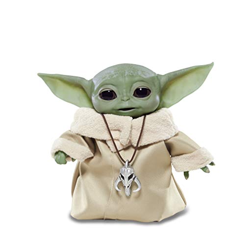 STAR WARS Figura The Child (Baby Yoda) Animatronic Inspirado na Série The Mandalorian - F1119 - Hasbro, Verde e bege