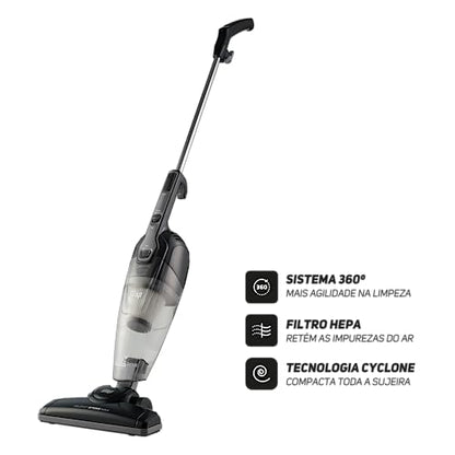 WAP Silent Speed Max 3 e 1 - Aspirador de Pó Vertical, 1350W, Filtro HEPA e Tecnologia Cyclone, 127V