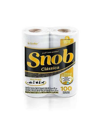 Papel toalha Snob multiuso fd branca econom 100fls - 2 rolos