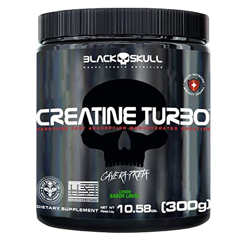 Creatine Turbo Monohidratada - 300g Limão - Black Skull