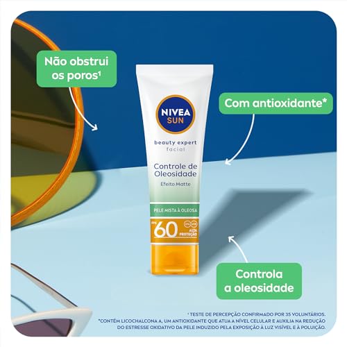 NIVEA SUN Protetor Solar Facial Beauty Expert Controle de Oleosidade FPS 60 50g