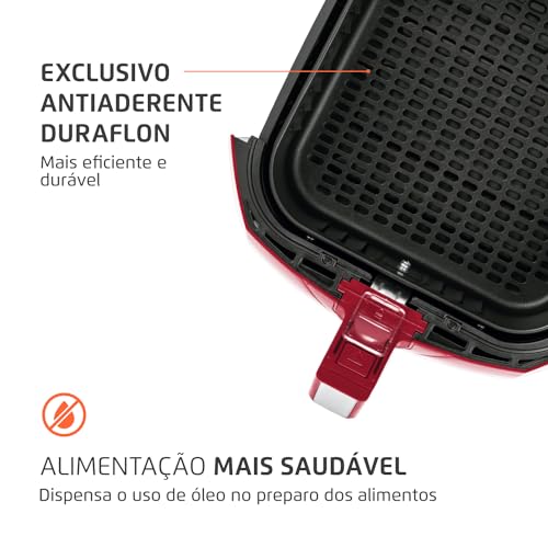 Fritadeira Sem Óleo Air Fryer 4L, Mondial, Vermelho/Inox, 1500W, 220V - AFN-40-RI