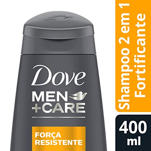 Dove Shampoo 2 Em 1 Cafeína Fortificante Mais Cálcio Men+Care Força Resistente Frasco 400Ml