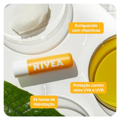 NIVEA Protetor Solar Hidratante Labial Sun Protect FPS 30 4,8 g - Lábios protegidos do sol e do ressecamento, alta proteção contra os raios UVA/UVB, com extrato de girassol e Vitamina E