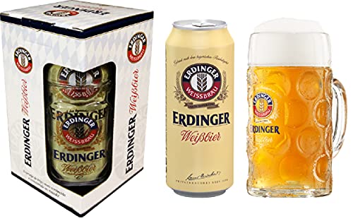 Kit Cerveja Erdinger Lata - 1 Erdinger Weissbier 500 ml + 1 Caneca Erdinger 500ml