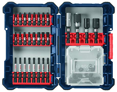 BOSCH SDMS38 Conjunto de 38 peças com sistema de caixa personalizada para aparafusamento resistente a impactos sortidos para aplicações de aparafusamento