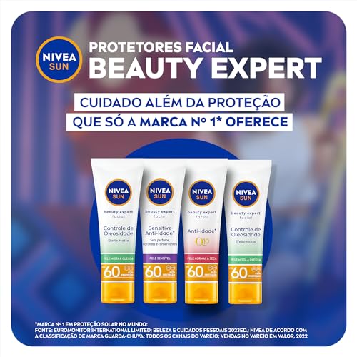 NIVEA SUN Protetor Solar Facial Beauty Expert Controle de Oleosidade FPS 60 50g