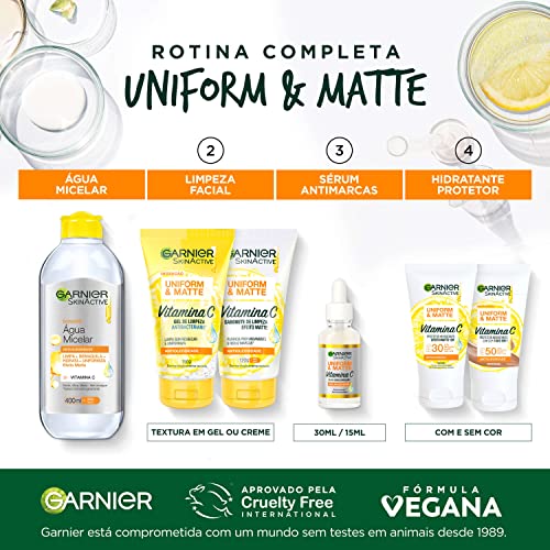 Sérum Facial Antimarcas Garnier Uniform & Matte Vitamina C, 30ml