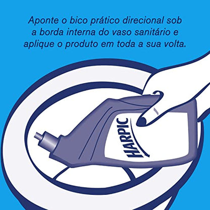 Harpic Cloro Forte - Desinfetante Sanitário Líquido Desodorizador, 200ml, Azul