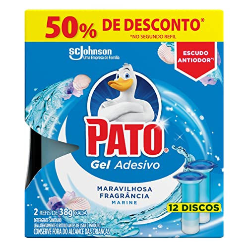 Pato Desodorizador Sanitário Gel Adesivo Marine Refil 12 Discos