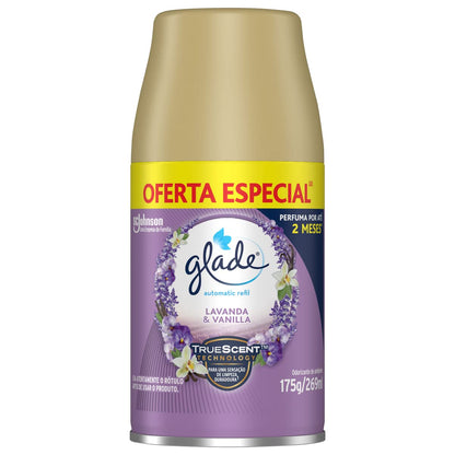 Glade Aromatizador de Ambiente Automático, Glade Refil, Odorizador de Ambiente, Lavanda e Baunilha, 269ml