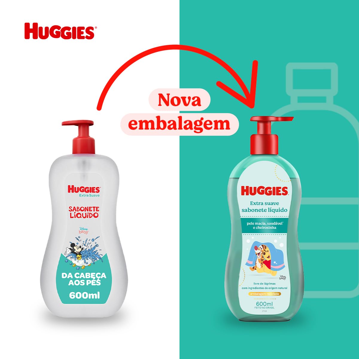 HUGGIES Sabonete Líquido Huggies Extra Suave - 600Ml