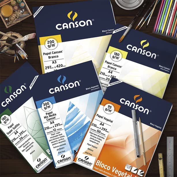 Bloco aquarela A3 300g com 12 folhas Canson