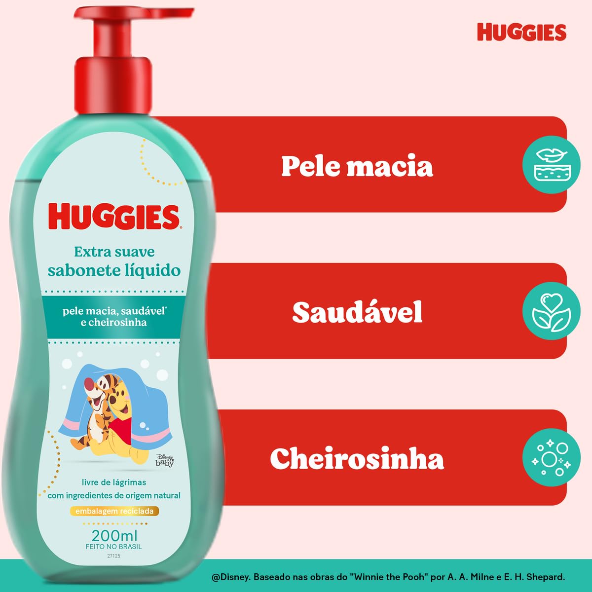 HUGGIES Sabonete Líquido Huggies Extra Suave - 600Ml
